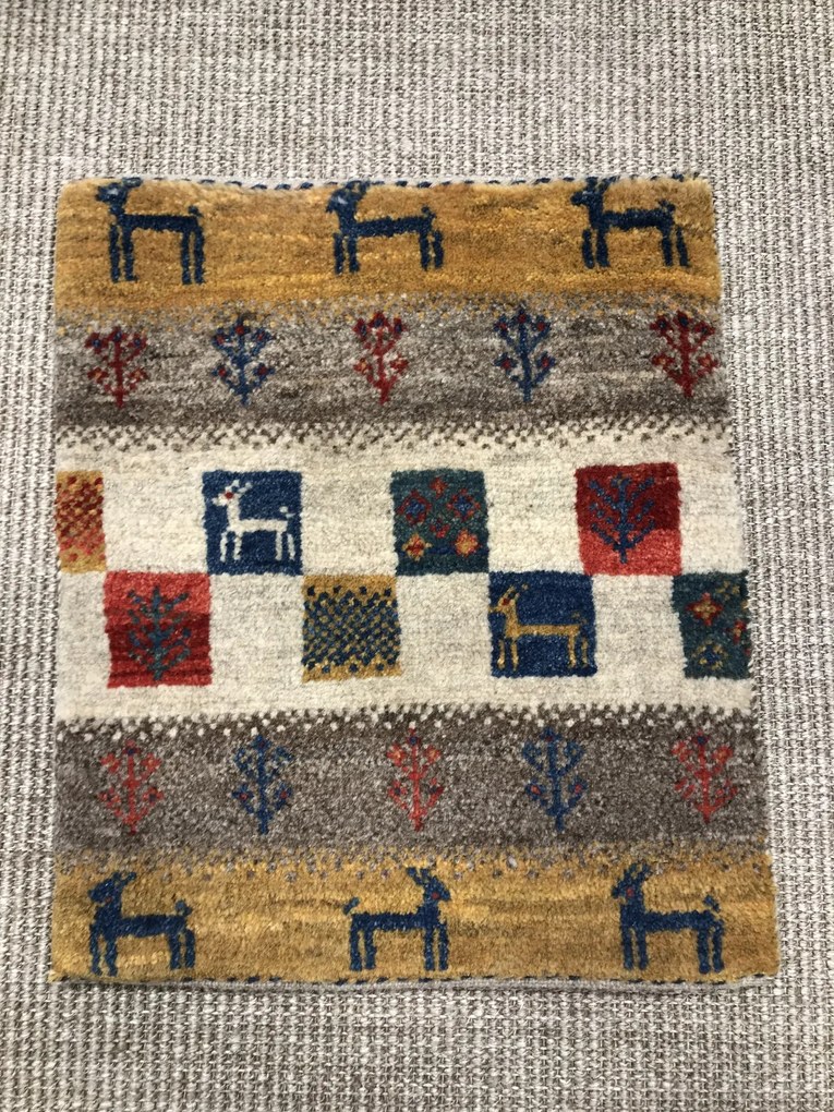 Gabbeh Tappeto 40 x 40 (Iran) Annodato A Mano