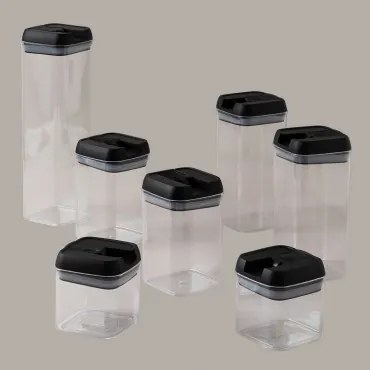 Set di 7 Barattoli da Cucina Janos Nero - Sklum