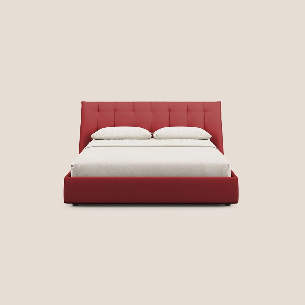 Clizia letto imbottito di design con vano contenitore in ecopelle impermeabile T04