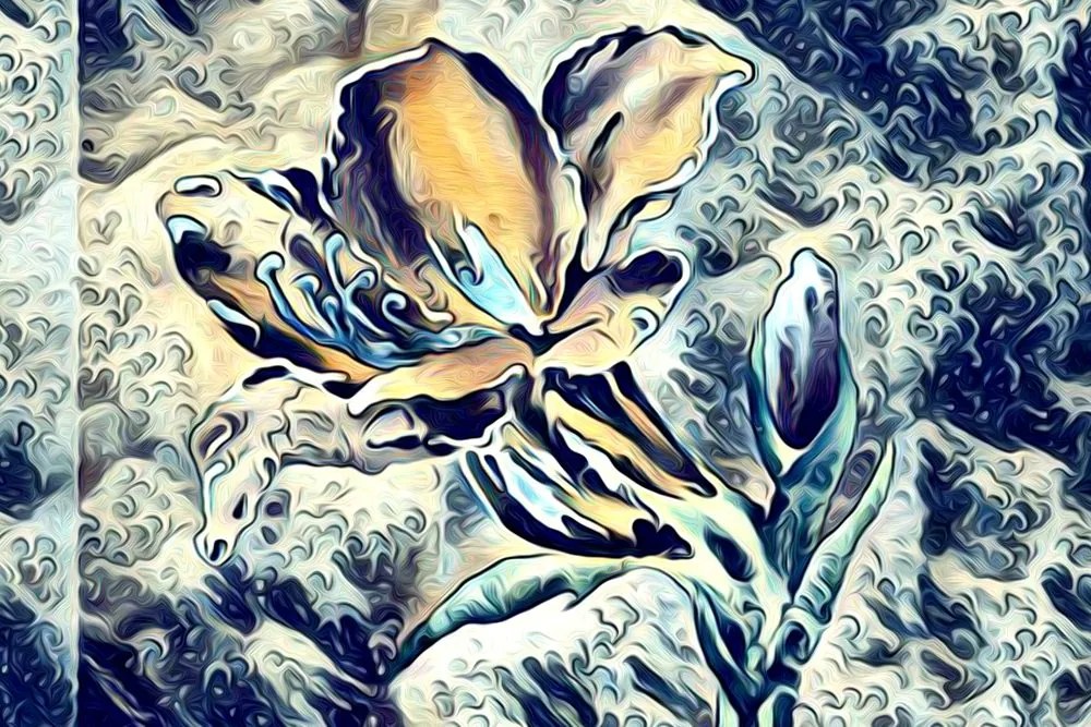 Quadro su tela – Fiore artistico astratto
