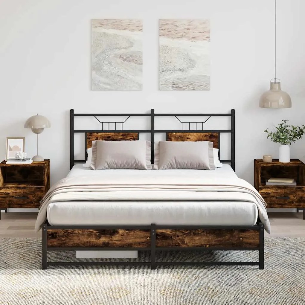 Giroletto Senza Materasso Rovere Fumo 140x190 Cm İn Truciolato /