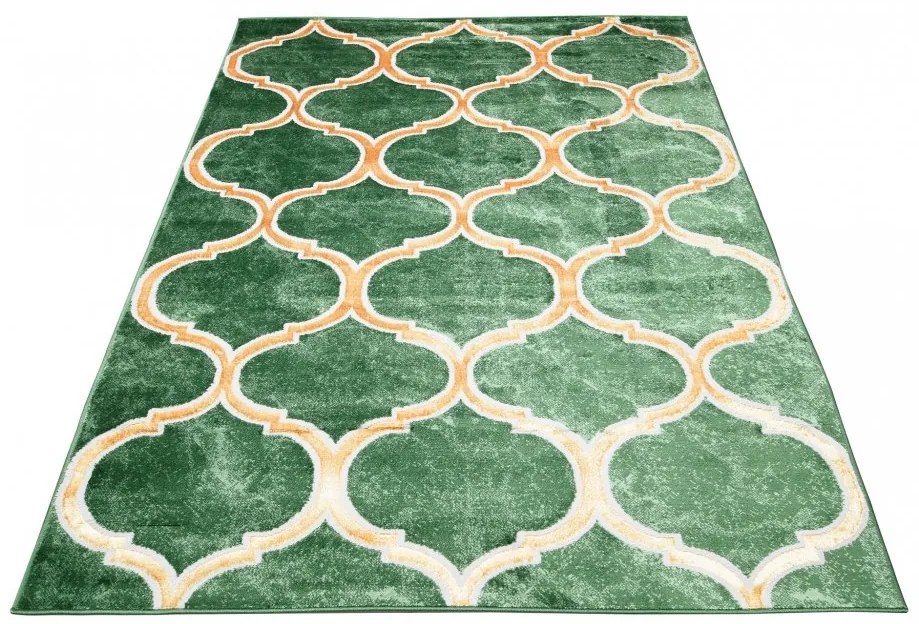 Tappeto originale verde con motivi dorati Larghezza: 120 cm | Lunghezza: 170 cm