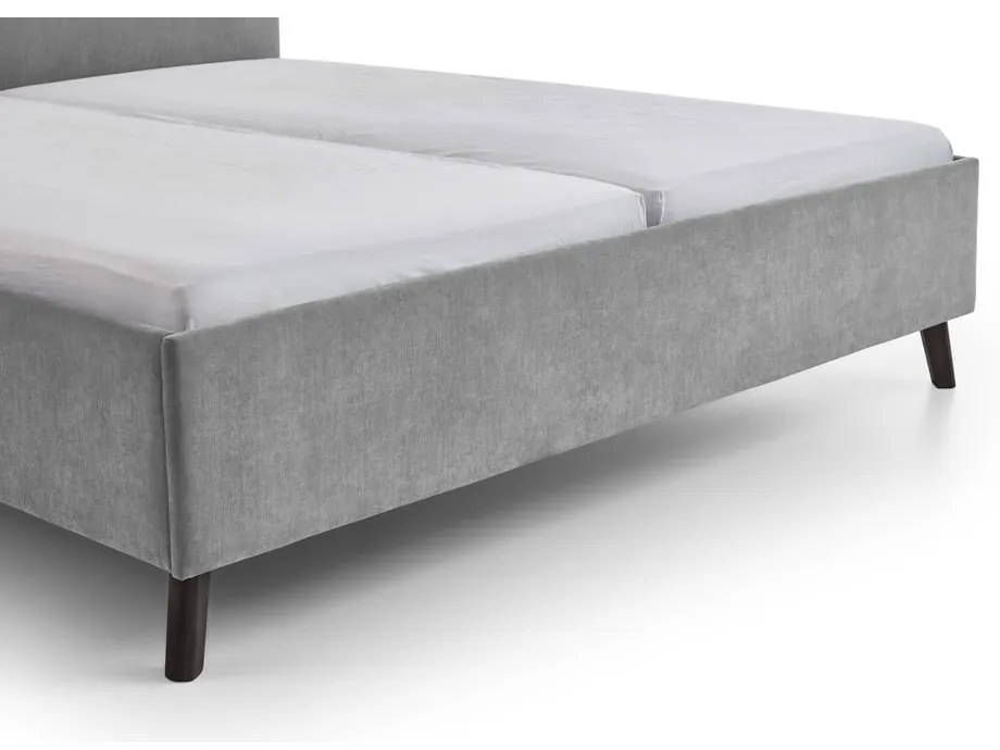 Letto matrimoniale imbottito grigio con rete inclusa 160x200 cm Piano – Meise Möbel