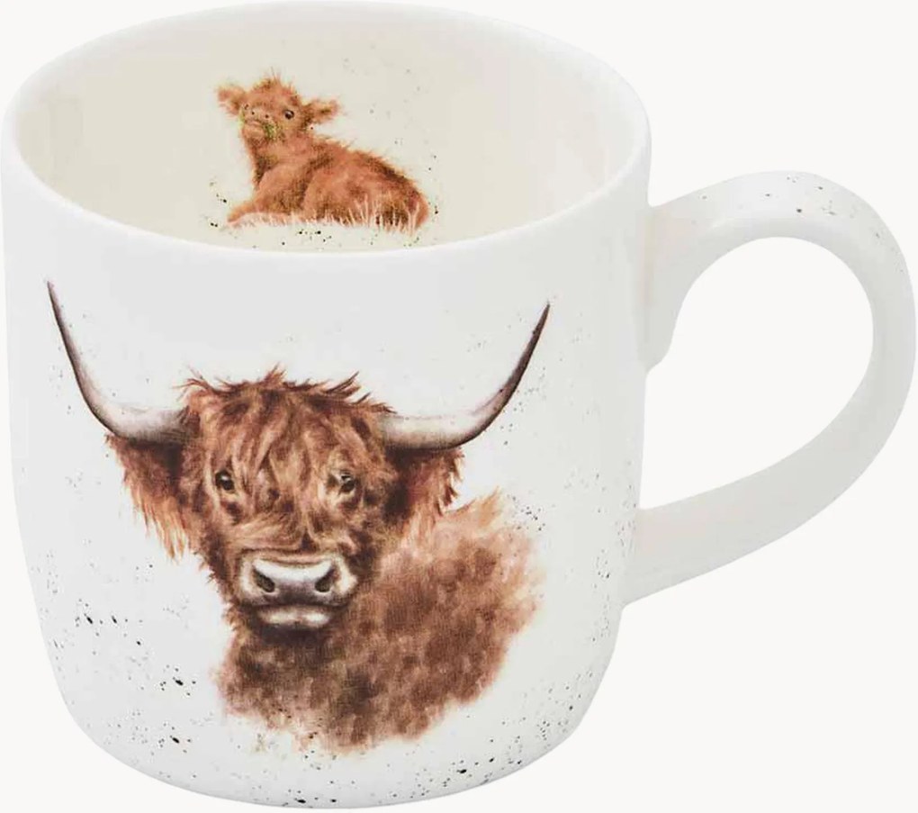 Tazza in Fine Bone China dipinta a mano Highland Cow