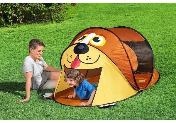 Trade Shop - Tenda Da Gioco Bambini A Forma Di Cane 2 Anni+ 182x96x81cm Interno Esterno 68108