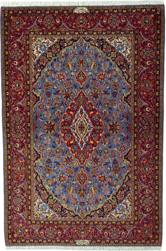 Kashan Tappeto persiano 120 x 170 Blu (Iran) Annodato A Mano