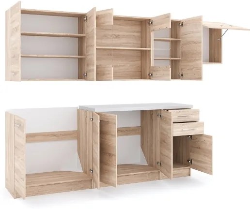 Cucina MARISA 260 cm, rovere sonoma