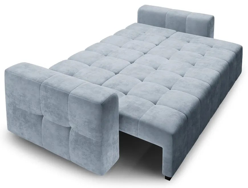 Divano letto in velluto azzurro Luca - Milo Casa