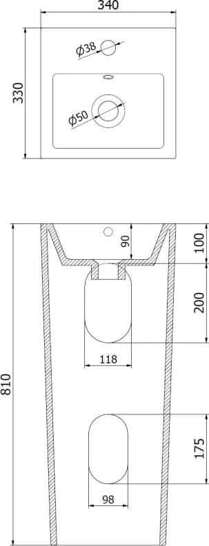 Mexen Sira lavabo autoportante 34 x 33 cm, bianco - 26023300