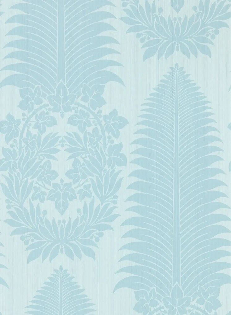 Zoffany Tapete Marsdens Palm Damask - Blue Stone