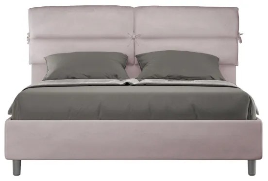 Letto contenitore da 160x200 in microfibra glicine Nandy
