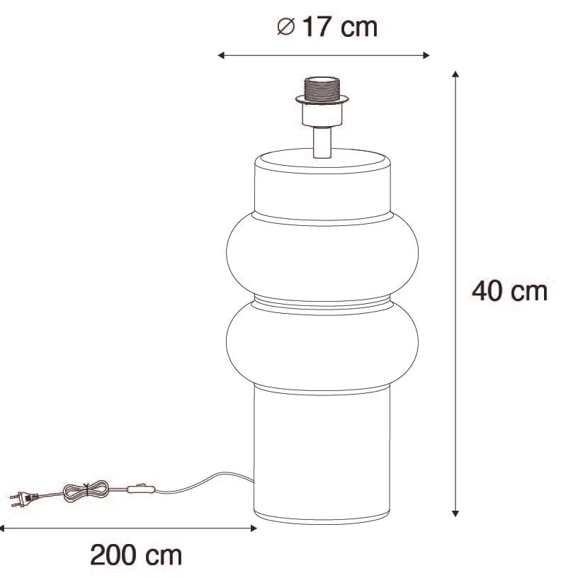 Lampada da tavolo di design in ceramica nera 17 cm senza paralume - Alisia