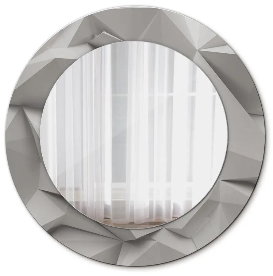 Specchio tondo con decoro Crystal bianco astratto fi 50 cm