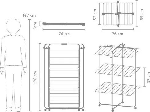 Stendino bianco 23 m HangOn Tower – Brabantia