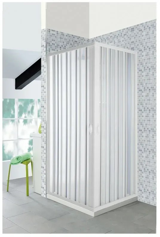Box Doccia a Soffietto 80x100 in PVC Riducibile a 70x90 con Apertura Laterale