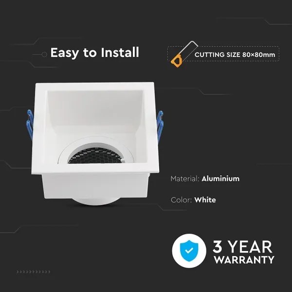 Plafoniera GU10 9x9 cm bianca