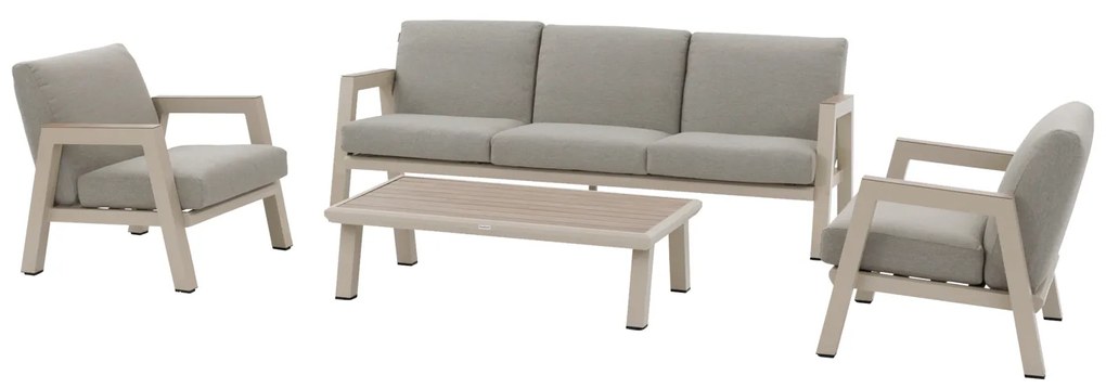 Salotto da giardino 5 posti con tavolino Axiome grigio