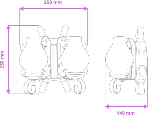 Brilagi - Applique TIMONA 2xE14/40W/230V faggio