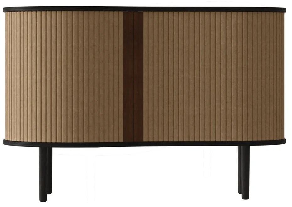 Cassettiera bassa marrone in rovere con ante scorrevoli 100x67 cm Audacious - UMAGE