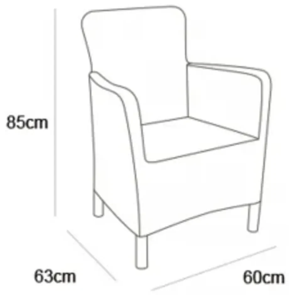 Chaise Tisara Allibert - Lot De 4, Couleur Graphite, Résine Antichoc, Dimensions 58x53x83 Cm - 8
