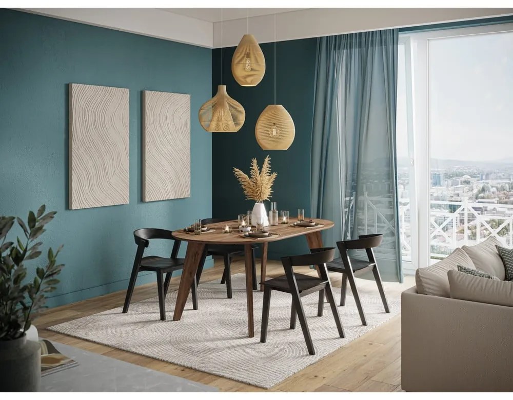 Tavolo da pranzo con piano in legno di noce di colore naturale 100x180 cm Lago - TemaHome