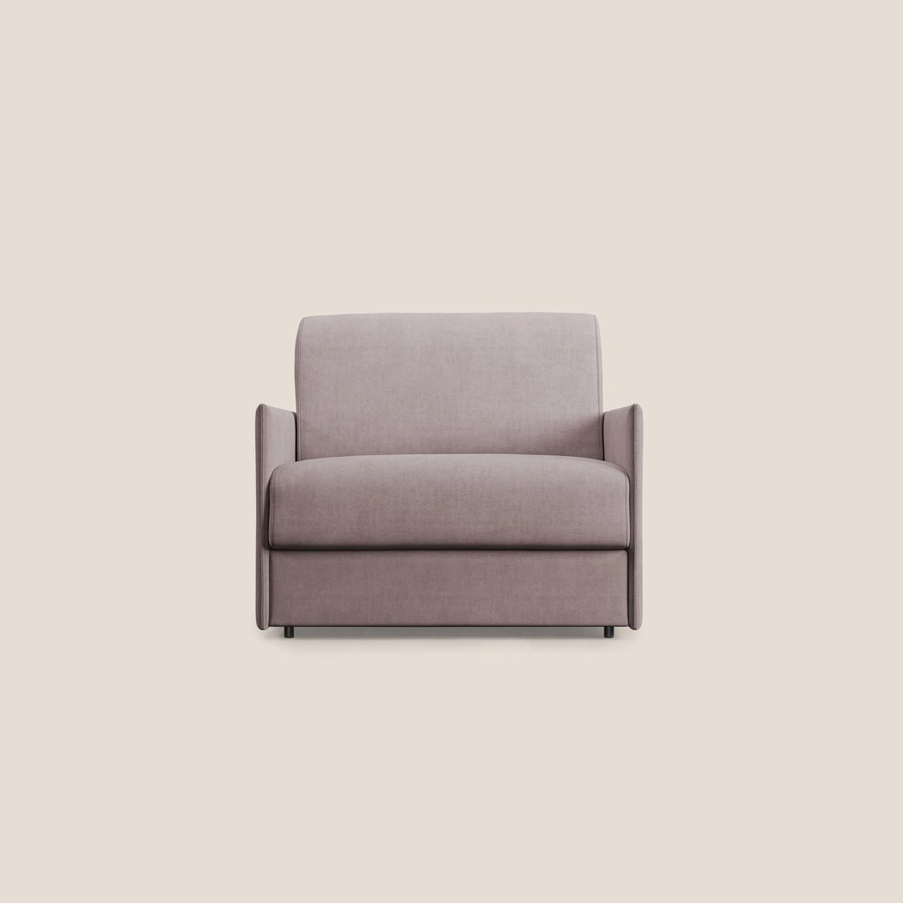 Evans poltrona letto in morbido tessuto impermeabile T02 rosa