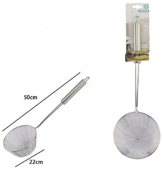 Trade Shop - Colino Diametro 22 Cm Passino Setaccio Scola Cola Fritto Utensile Cucina 74073