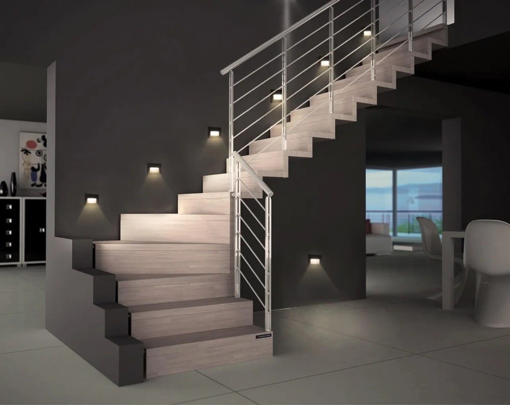 Segnapasso LED per Scatola 503 3.5W IP65 - Luce Asimmetrica Colore Bianco Caldo 2.700K