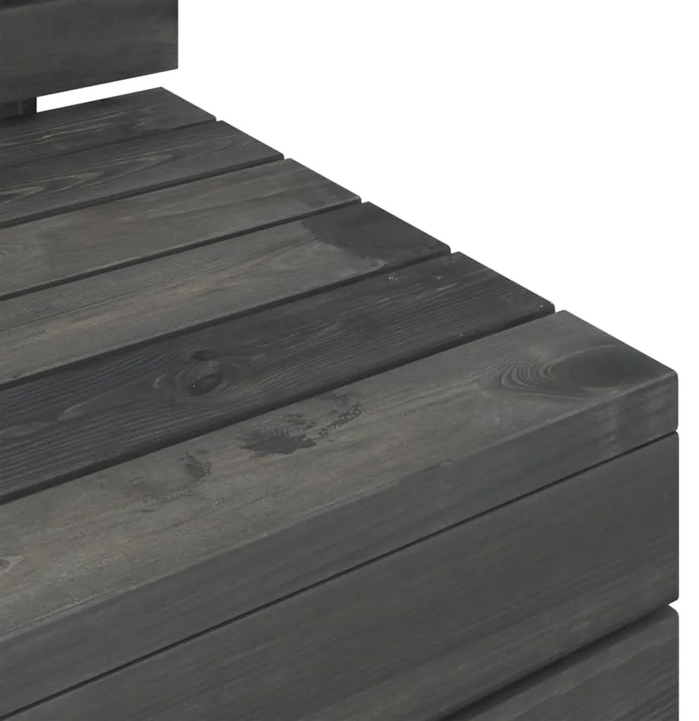 Set Divani da Giardino su Pallet 3 pz Legno Pino Grigio Scuro