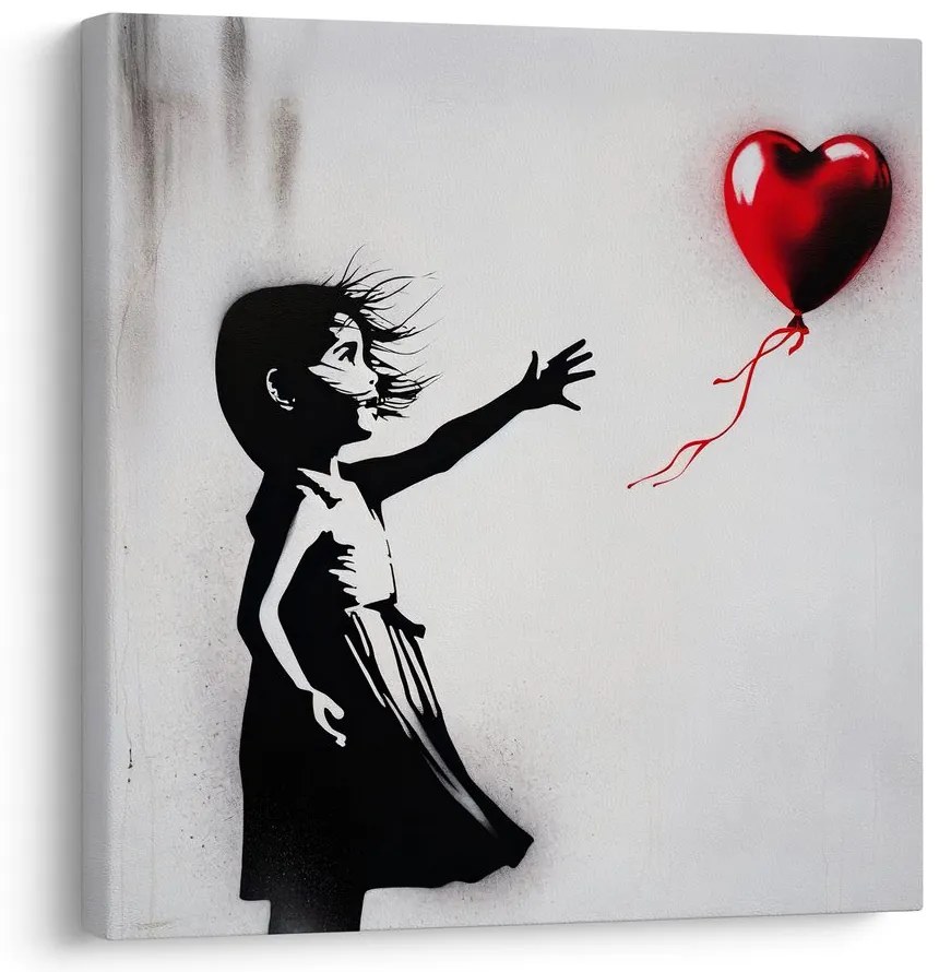 Quadro su tela – Cuore nel vento street art