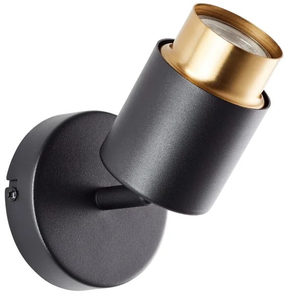 Brilliant - Faretto da parete LED COVELO 1xGU10/5W/230V nero/oro