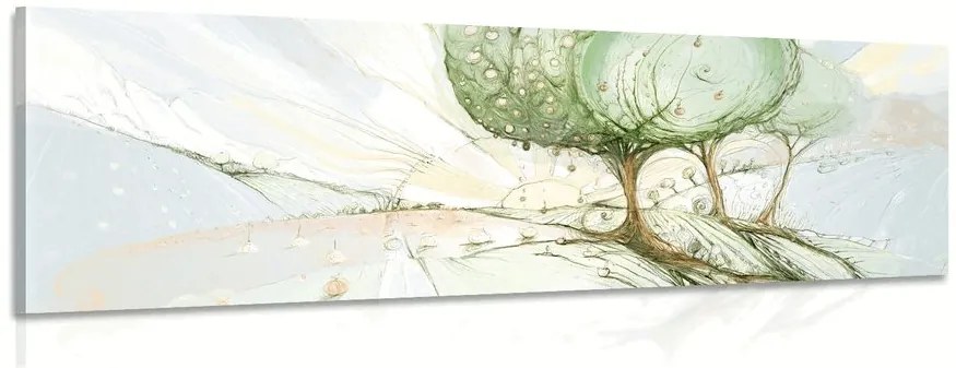 Quadro su tela – Alberi pastello da fiaba