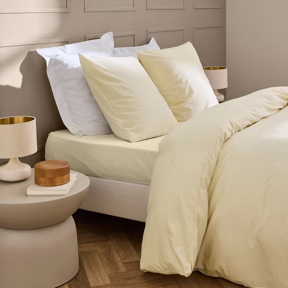 Lenzuolo con angoli avorio 160x200 cm Linella – douceur d'intérieur