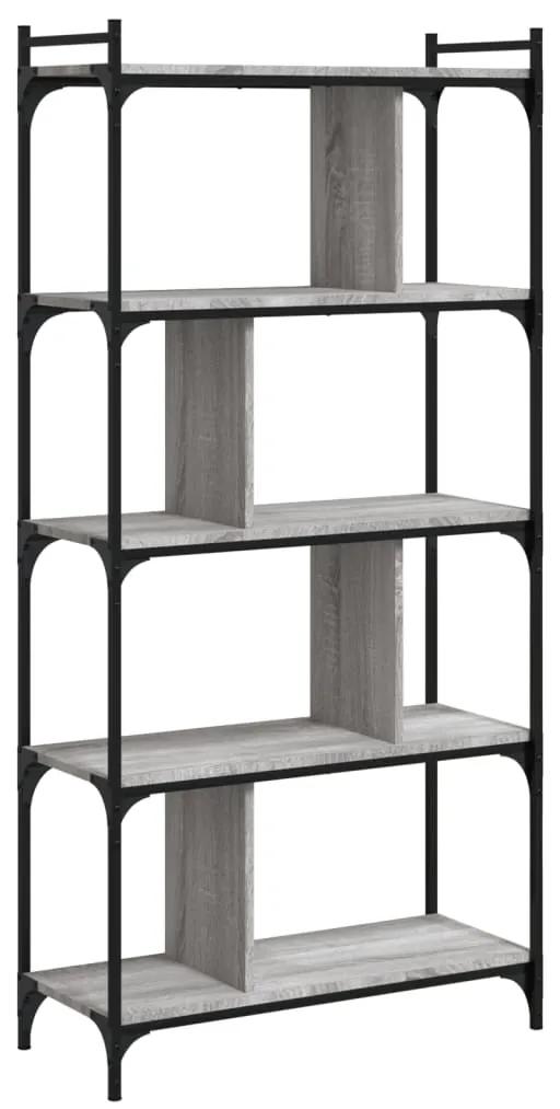 Libreria grigio sonoma 5 ripiani 76x32x158 cm legno multistrato