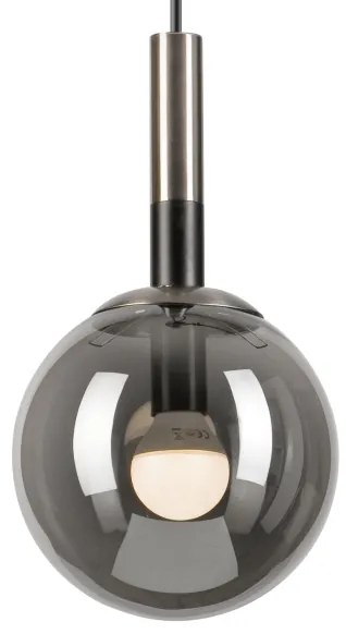 Lampadario a sospensione con filo ROLLO 1xE14/5W/230V cromo opaco/fumé