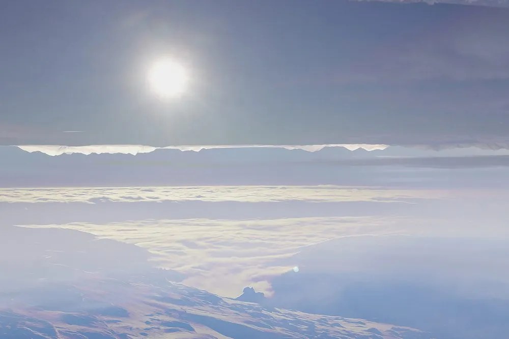 Stampa su tela – Montagne illuminate dal sole