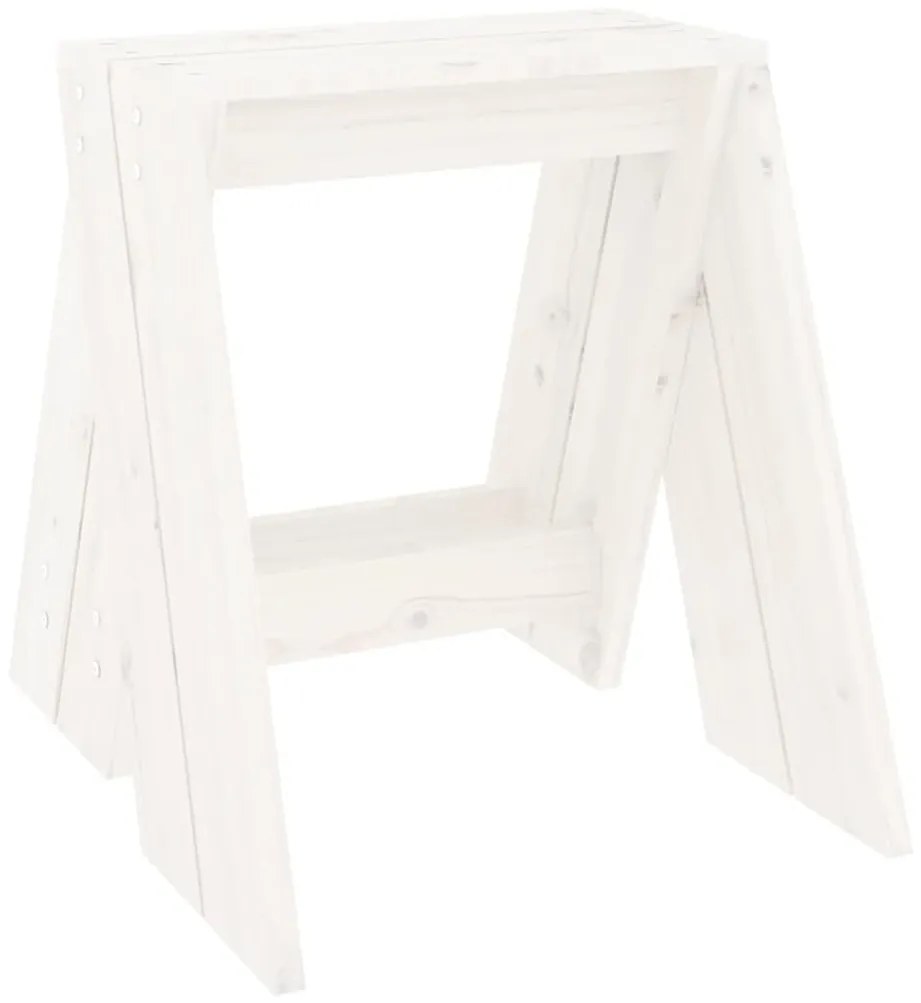 Sgabelli 2 pz bianchi 40x40x45 cm in legno massello di pino