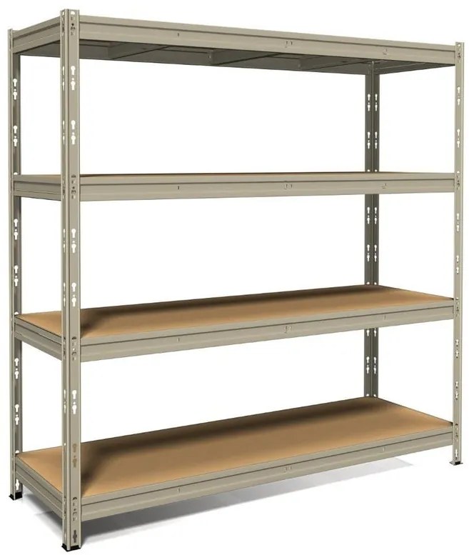 Scaffale in kit 4 ripiani L 150 x P 60 x H 180 cm grigio, portata per ripiano 300 kg