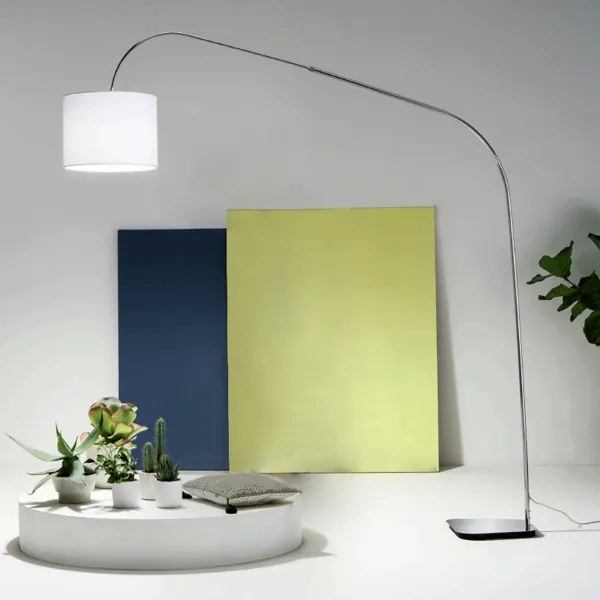 Piantana GLAM 150x212 cm struttura in metallo e paralume in tessuto Bianco