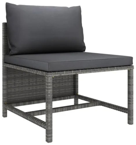 Set Divani da Giardino 12 pz con Cuscini in Polyrattan Grigio