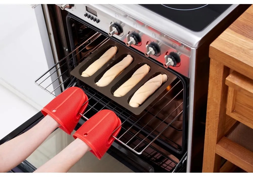 Set di stampi da forno in silicone adatti per baguette/adatti per pane 3 pz Essential – Lékué