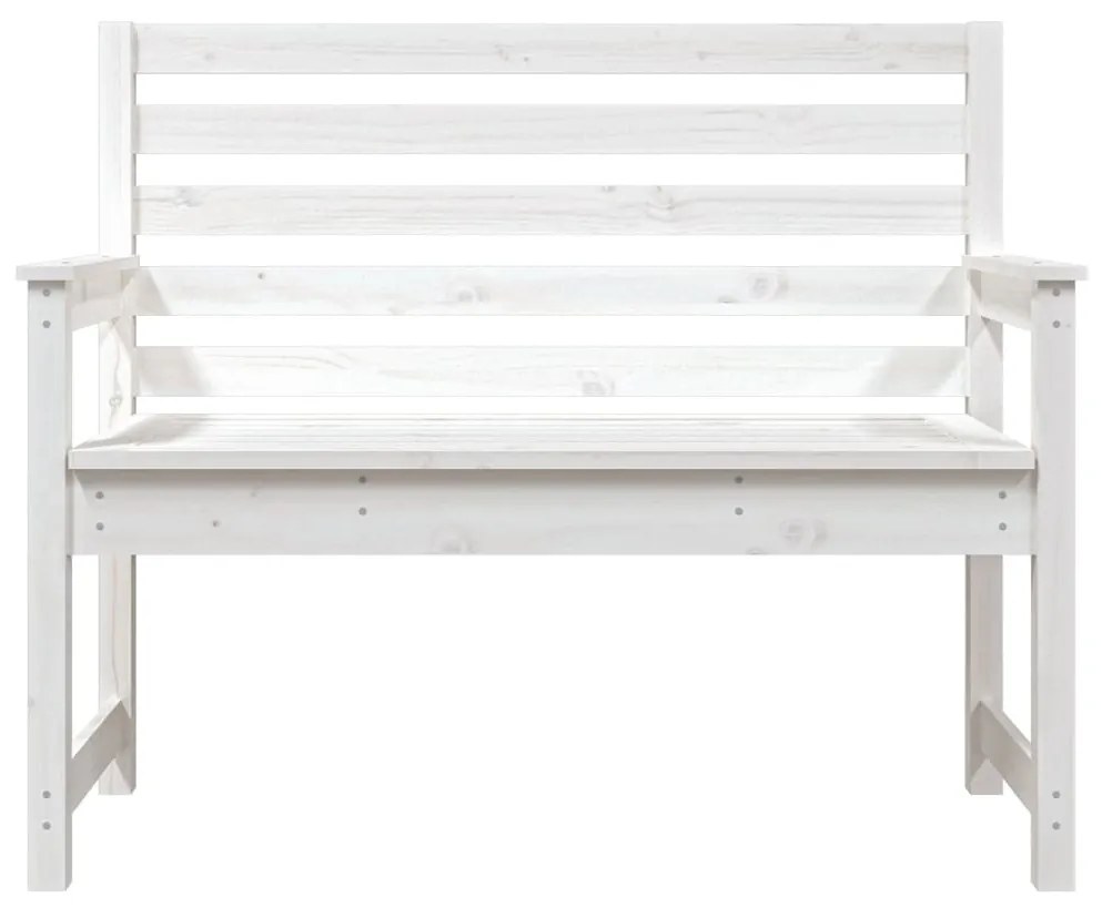 Panca da giardino bianca 109x48x91,5 cm legno massello di pino