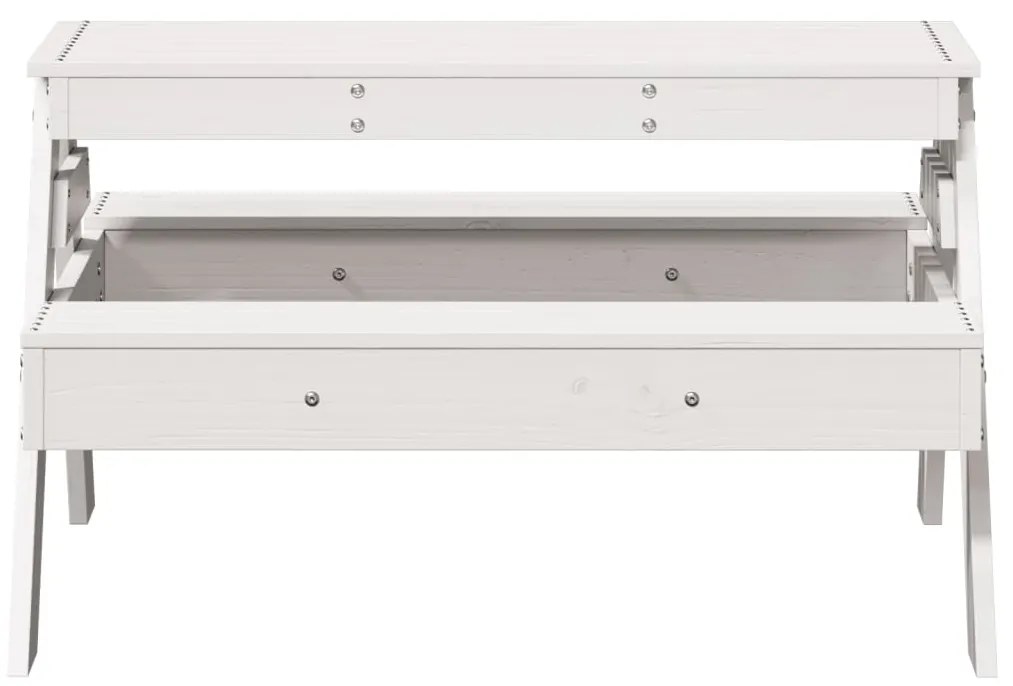 Tavolo picnic per bambini bianco 88x97x52cm legno massello pino