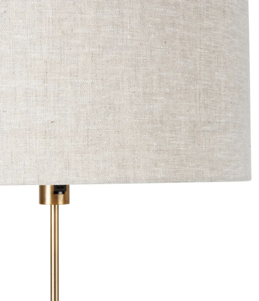 Lampada da terra regolabile bronzo con paralume grigio chiaro 50 cm - Parte