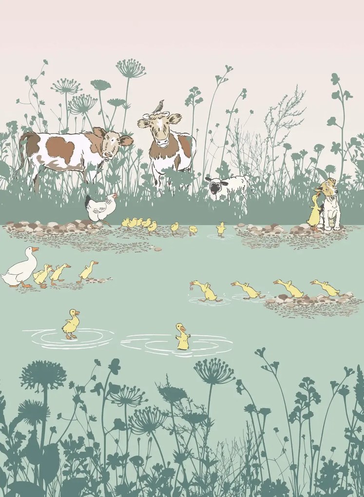 Little Greene Carta da parati Riverside Capers - Quack