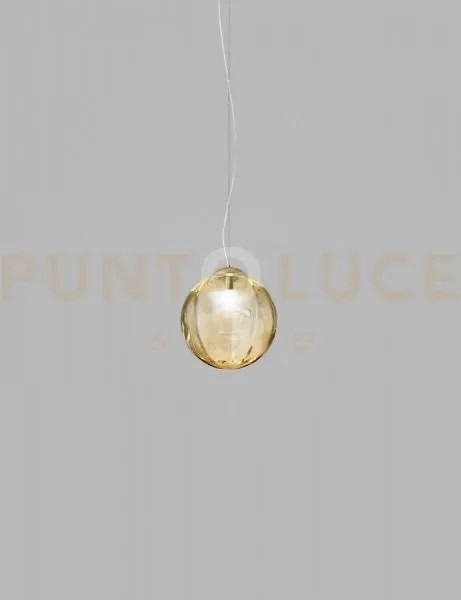 Puppet ring sospensione m ambra trasparente oro satinato 1 luce att...