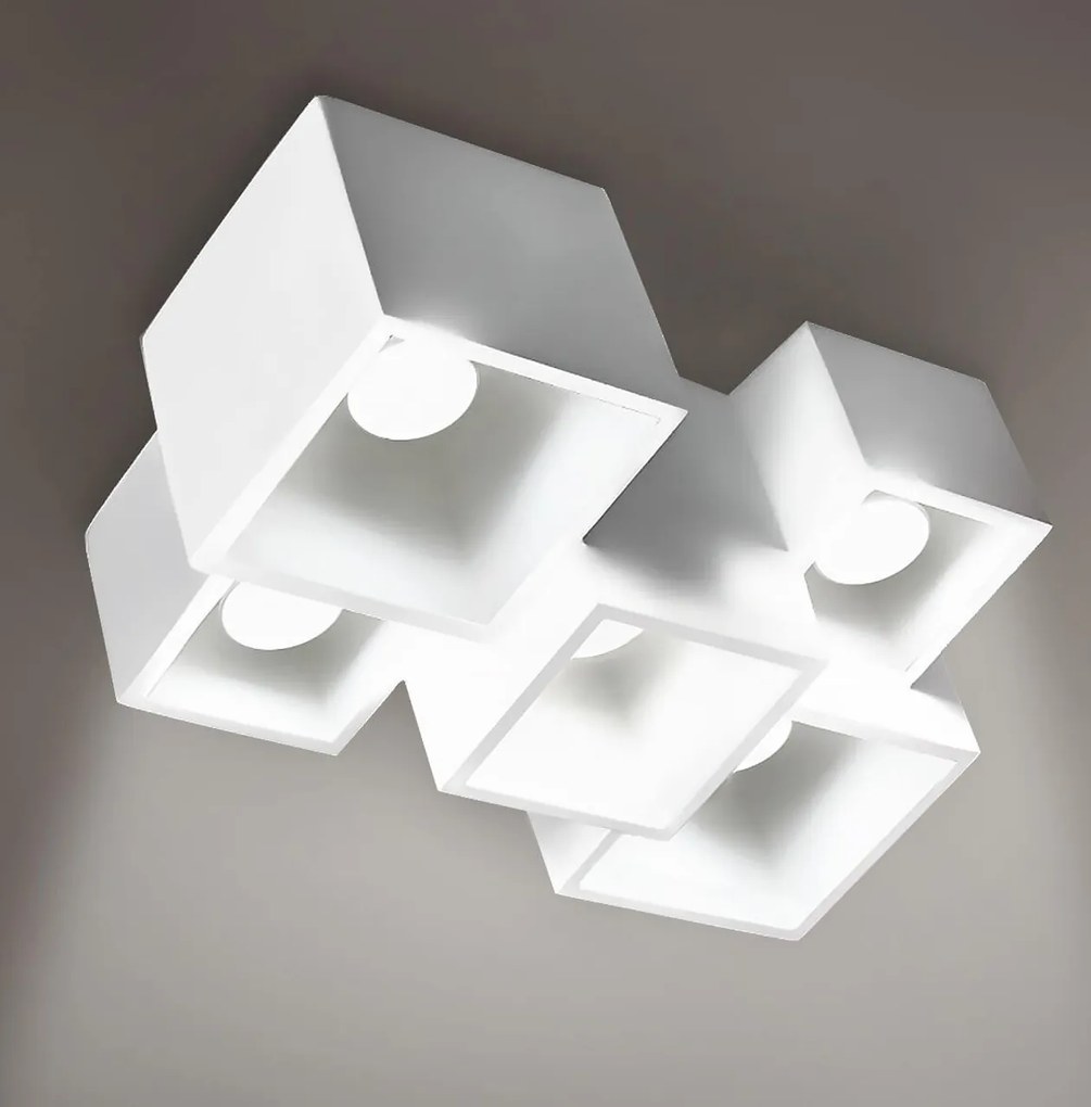 Applique da Soffitto in Gesso Pitturabile 5xGX53