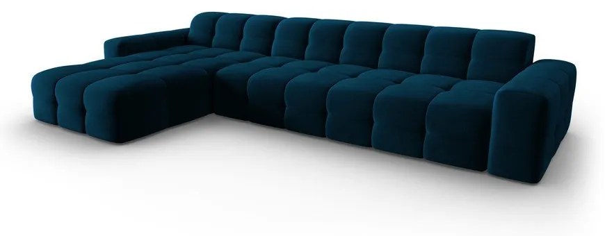 Divano angolare in velluto blu scuro (angolo sinistro) Kendal - Micadoni Home
