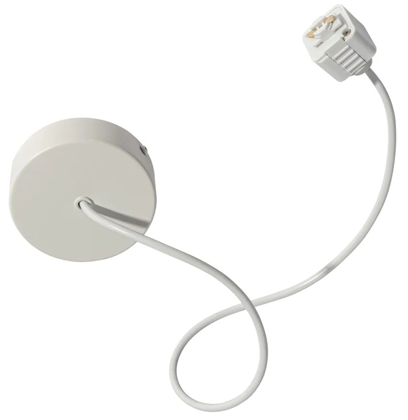 Alimentatore con rosone tondo per binario monofase bianco - Iconic