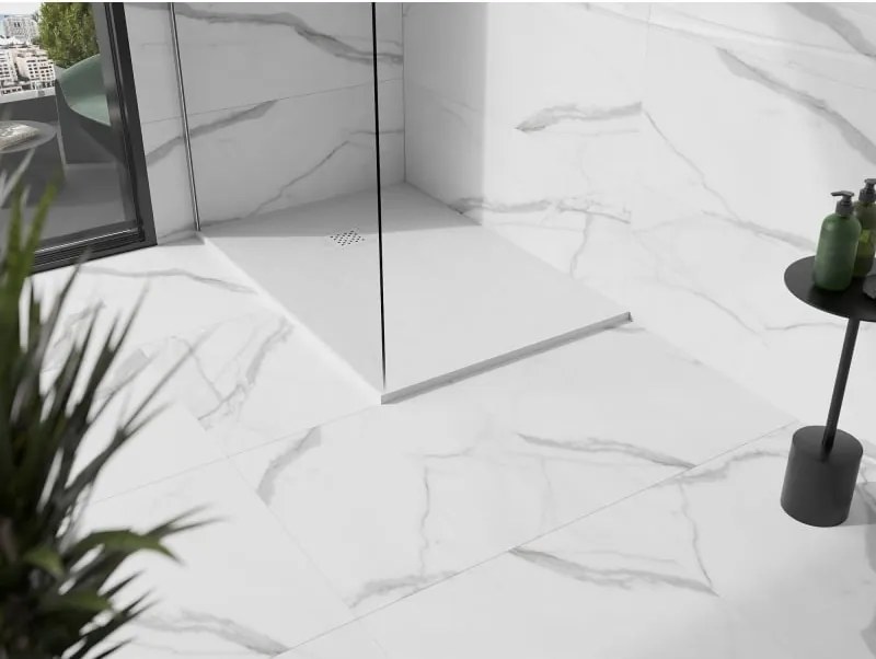 Mexen Stone+ piatto doccia rettangolare in composito 120 x 100 cm, bianco, copertura bianca - 44101012-W